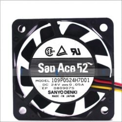 SANYO 109P0524H7D01 DC 24V 0.05A 50x50x15mm 3-Wire Axial Cooling Fan - San Ace