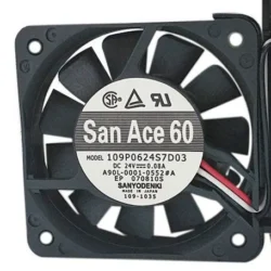 SANYO 109P0624S7D03 Fanuc Cooling Fan DC 24V 0.08A 60x60x15mm Replacement Fan for CNC Machines