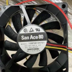 SANYO Denki 109P0812H701 DC 12V 0.2A 80x80x15mm 2.4W Axial Cooling Fan for PC, Server, Industrial Use