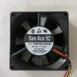 SANYO 109P0912H4D01 12V 0.21A 92x92x25mm 3鈥慦ire Fanuc System Cooling Fan 鈥?Industrial CNC Fan Replacement
