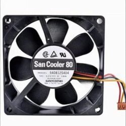 For SANYO 9A0812S404 DC 12V 0.18A 80*80*25MM 3-Wire Axial Cooling Fan San Ace